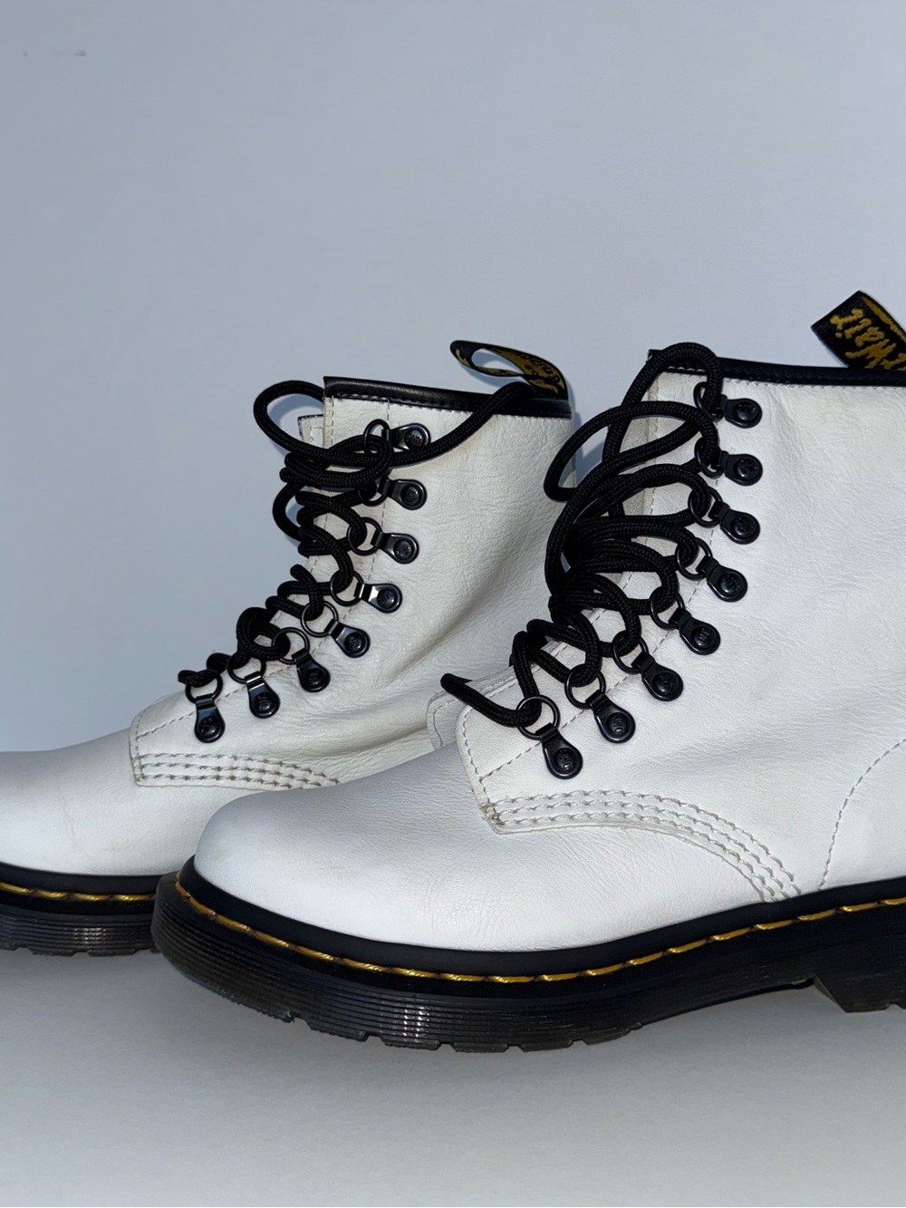 Dr. Martens 1460 White Leather Boots Size 6